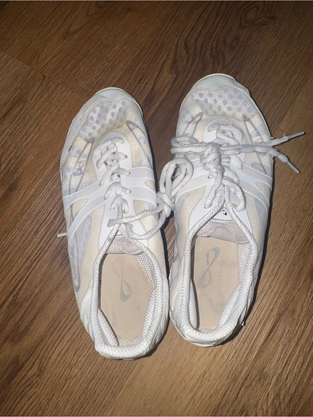 Women’s White Nfinity cheer shoes. - Lightweight